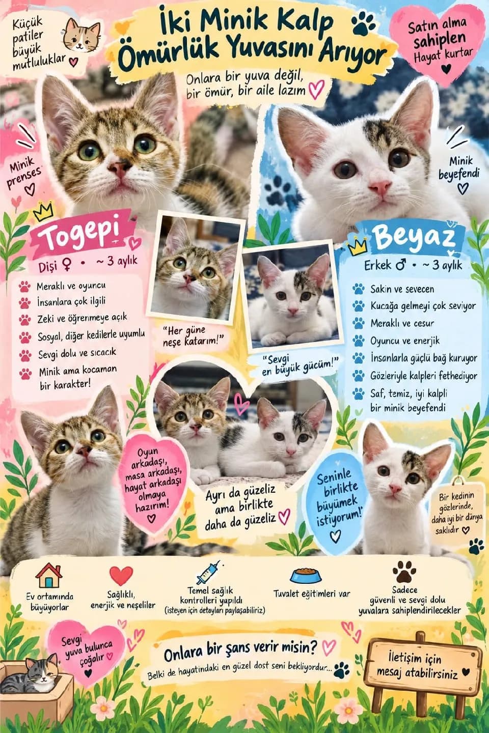 MİNİK YAVRU KEDİLERİMİZE YUVA ARIYORUZ