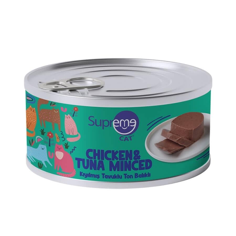 Supreme Cat Tavuklu ve Tonlu Kıyılmış Kedi Konservesi (85 g)